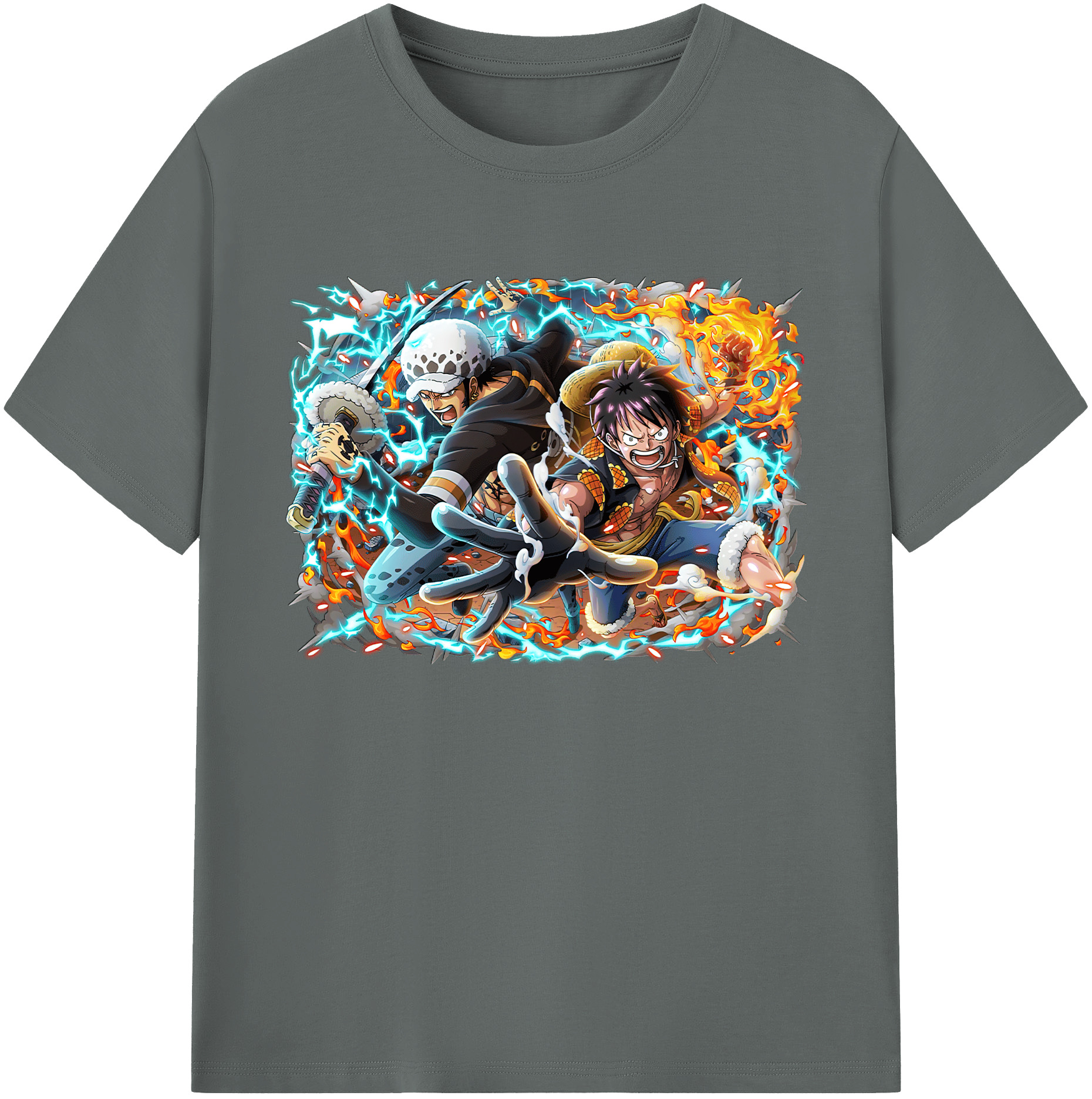 ワンピース モンキー・D・ルフィ ONE PIECE Monkey D. Luffy 綿100％ メンズ半袖Tシャツ｜肌触りやわらか＆通気性